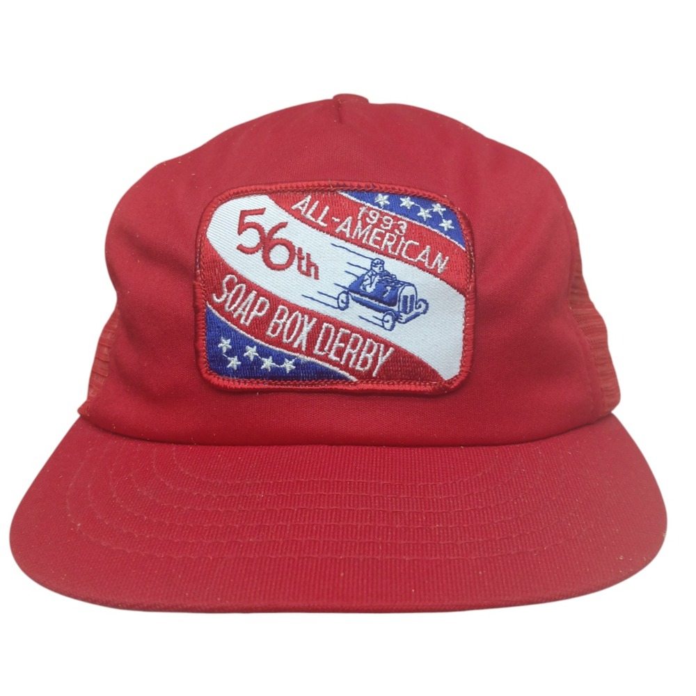 Vintage 56th Soap Box Derby 1993 Hat Snap Back Trucker Hat Made In USA foam gone